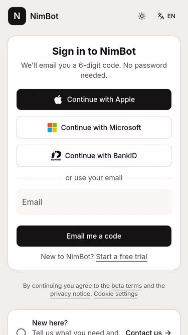 Screenshot of nim.bot