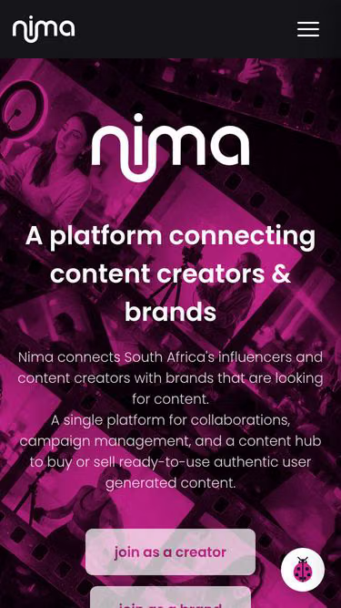 Screenshot of nima.marketing