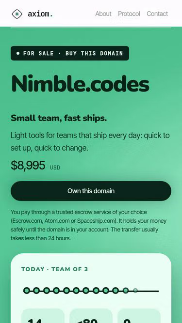 Screenshot of nimble.codes