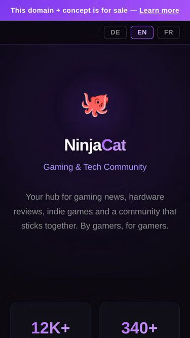 Screenshot of ninjacat.de