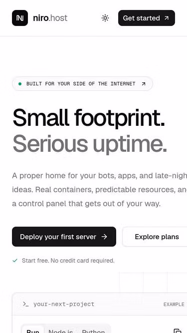 Screenshot of niro.host