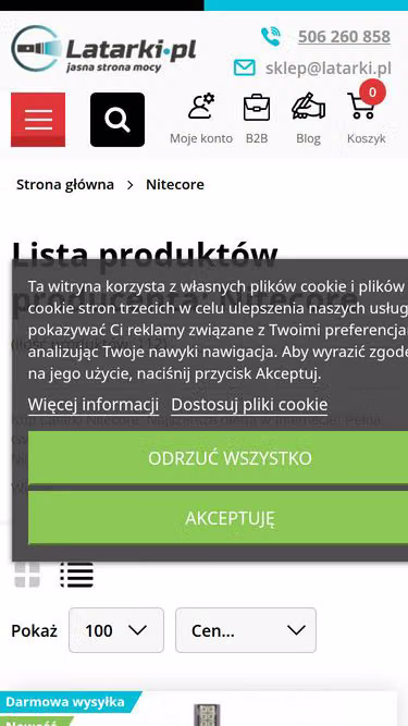 Screenshot of nitecore.pl