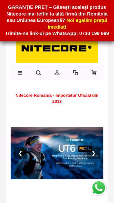 Screenshot of nitecore.ro