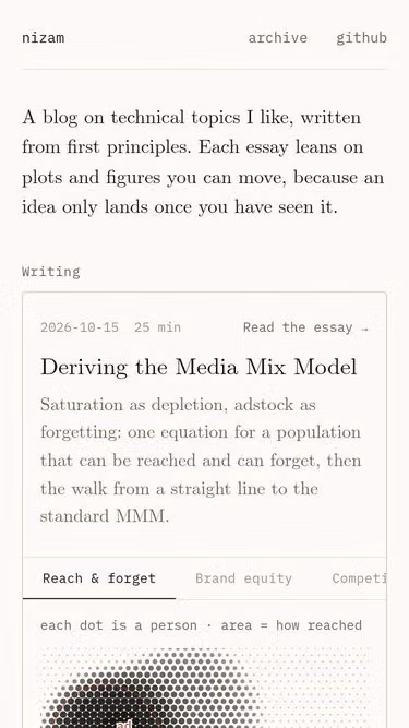 Screenshot of nizam.blog