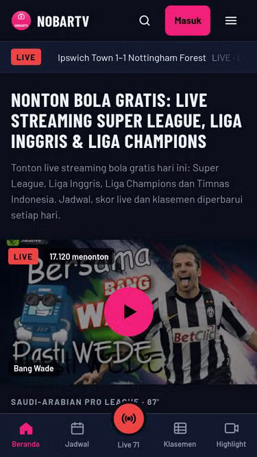 Screenshot of nobartv.top