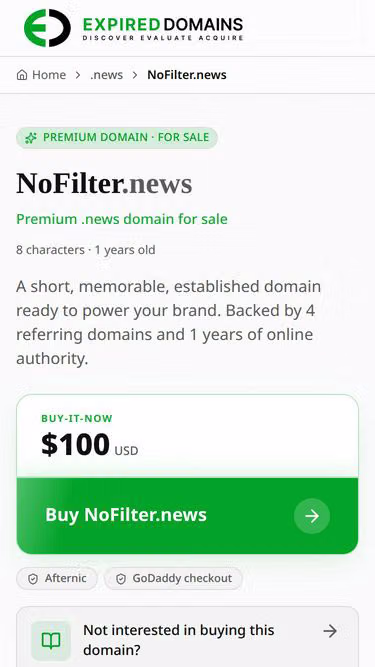 Screenshot of nofilter.news