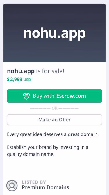 Screenshot of nohu.app