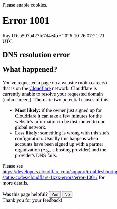 Screenshot of nohu.careers