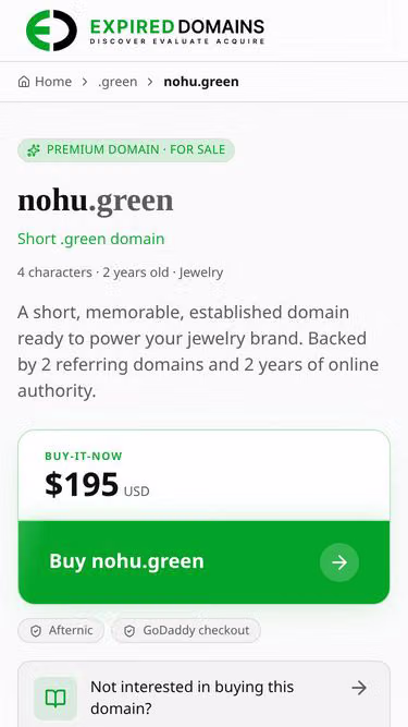 Screenshot of nohu.green