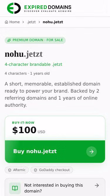 Screenshot of nohu.jetzt