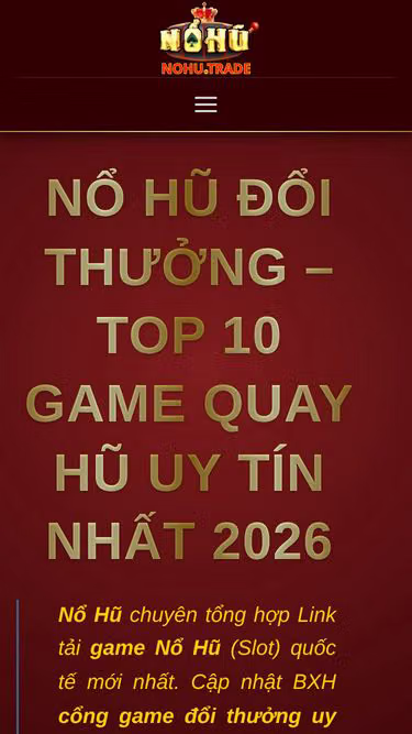 Screenshot of nohu.trade