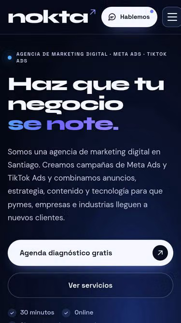 Screenshot of nokta.cl
