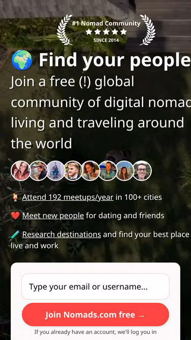 Screenshot of nomads.com