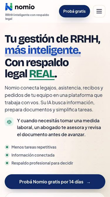 Screenshot of nomio.com.ar