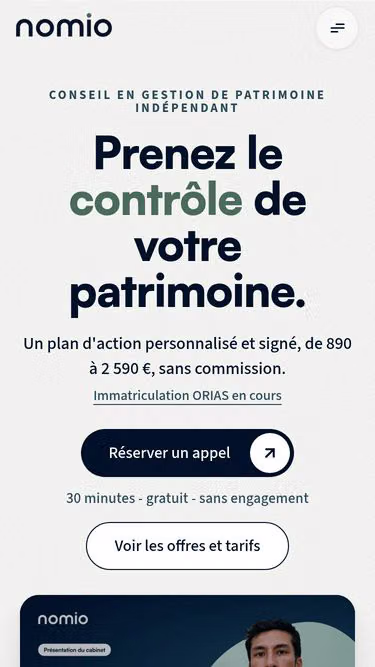 Screenshot of nomio.fr