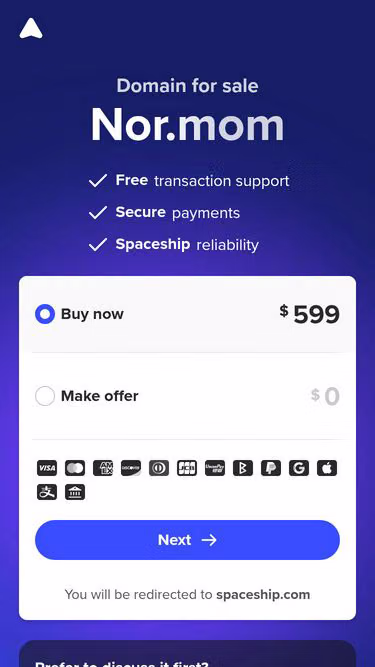Screenshot of nor.mom