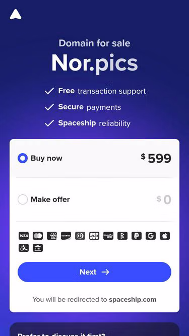 Screenshot of nor.pics
