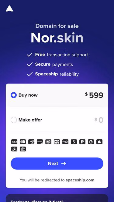 Screenshot of nor.skin