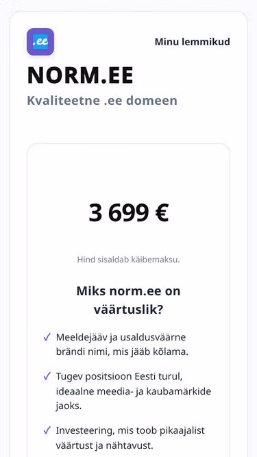 Screenshot of norm.ee