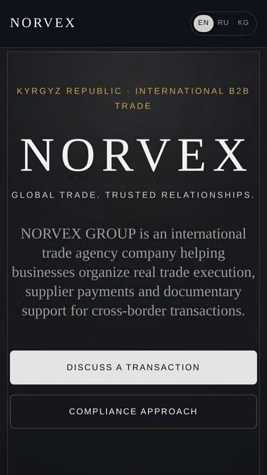 Screenshot of norvex.kg