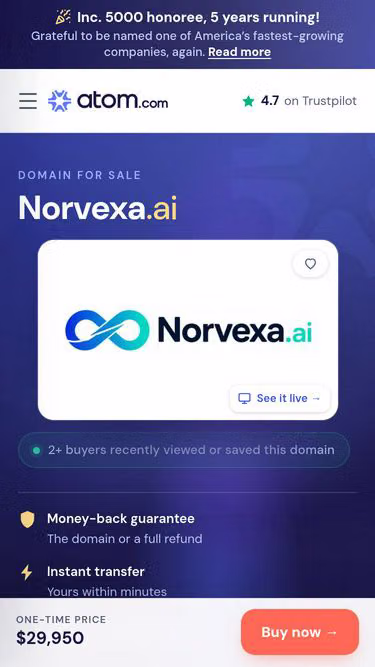 Screenshot of norvexa.ai