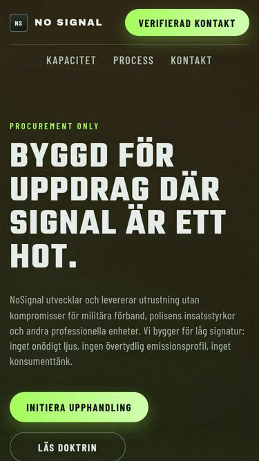 Screenshot of nosignal.se