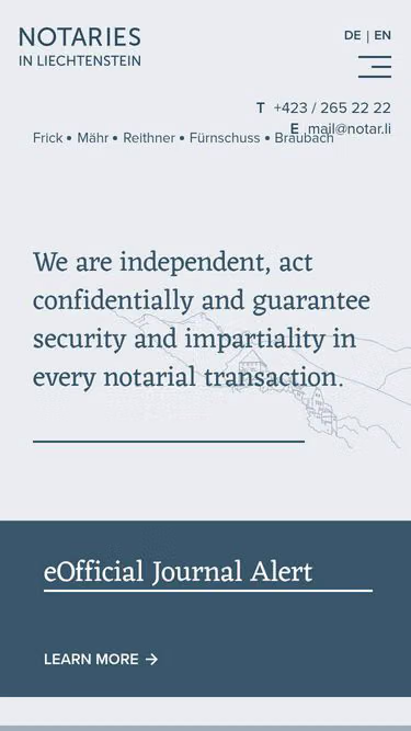 Screenshot of notar.li