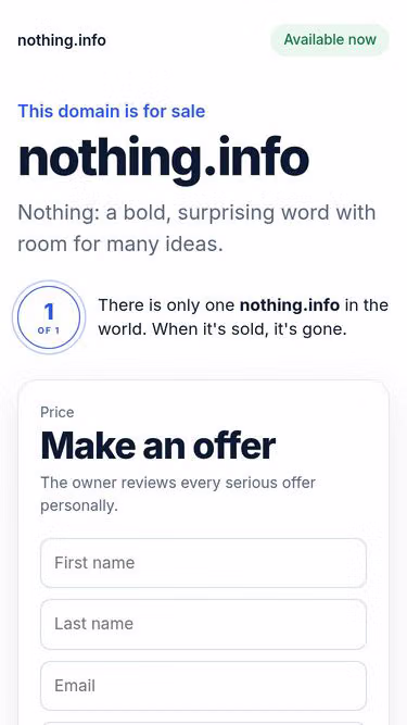 Screenshot of nothing.info