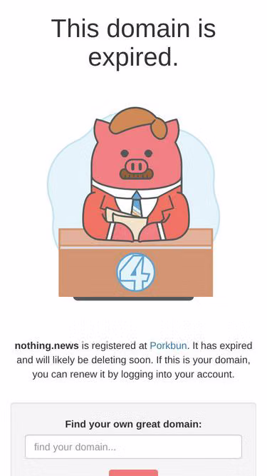 Screenshot of nothing.news