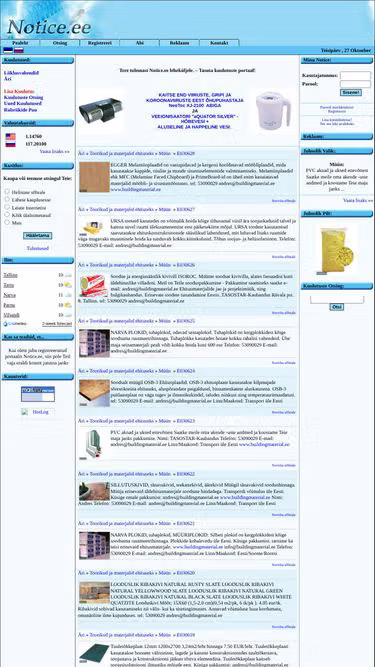 Screenshot of notice.ee