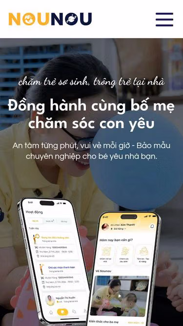 Screenshot of nounou.vn