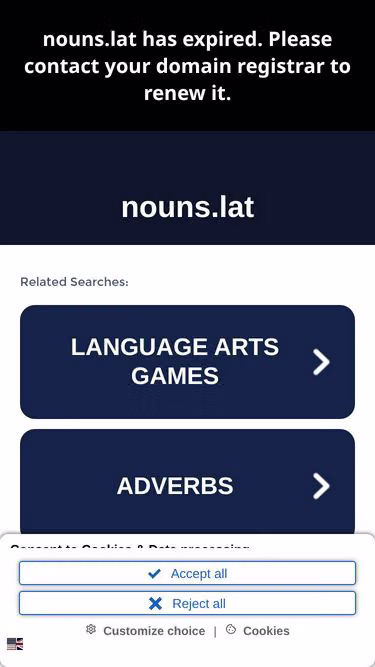 Screenshot of nouns.lat