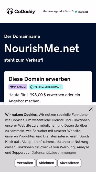 Screenshot of nourishme.net