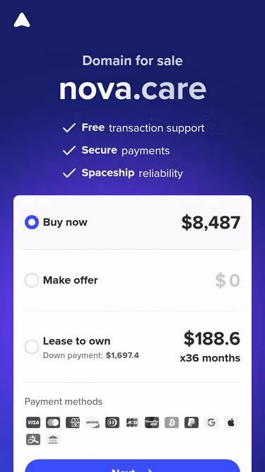 Screenshot of nova.care
