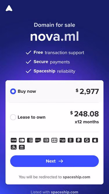 Screenshot of nova.ml