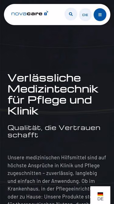 Screenshot of novacare.de
