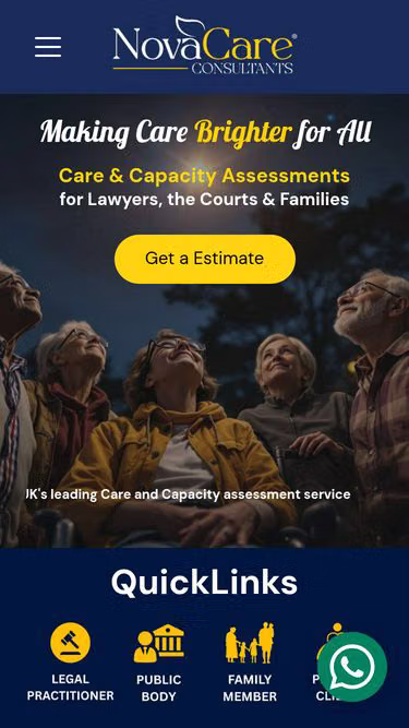 Screenshot of novacare.org.uk