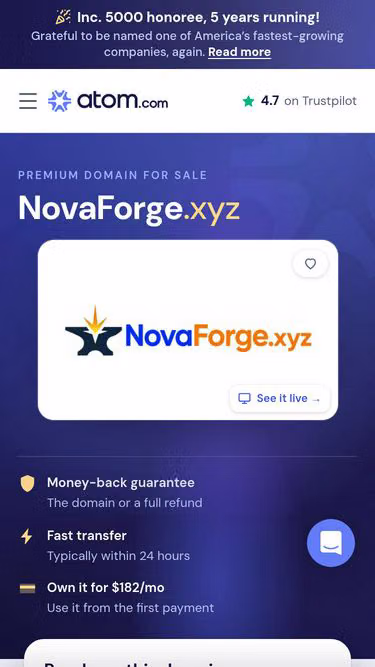 Screenshot of novaforge.xyz