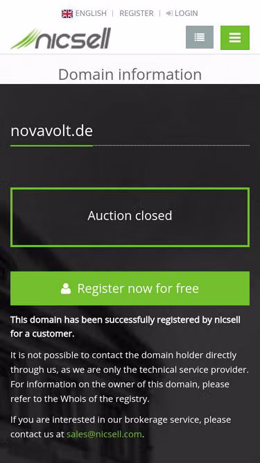 Screenshot of novavolt.de