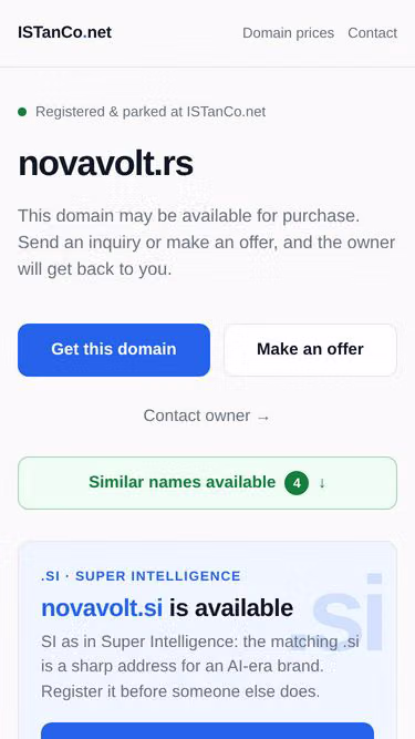Screenshot of novavolt.rs