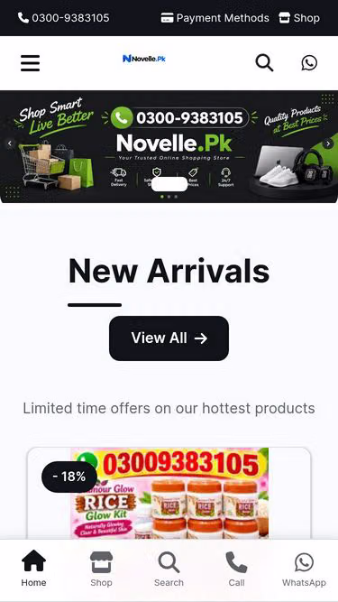 Screenshot of novelle.pk
