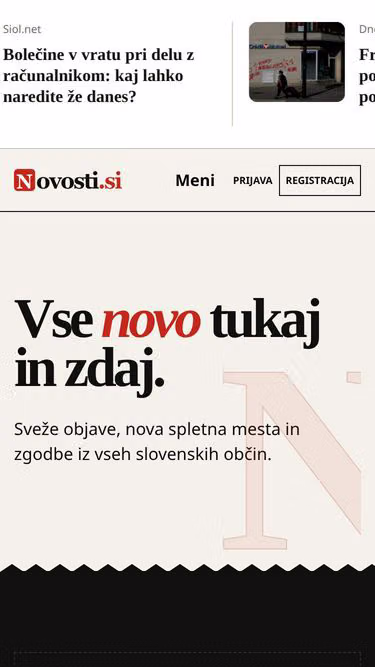 Screenshot of novosti.si