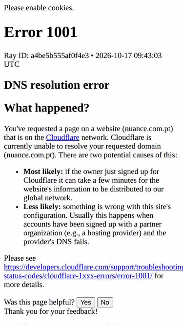 Screenshot of nuance.com.pt