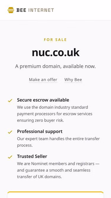 Screenshot of nuc.co.uk