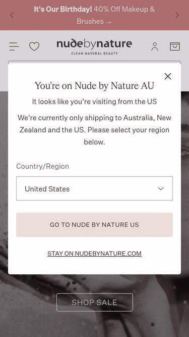 Screenshot of nudebynature.au