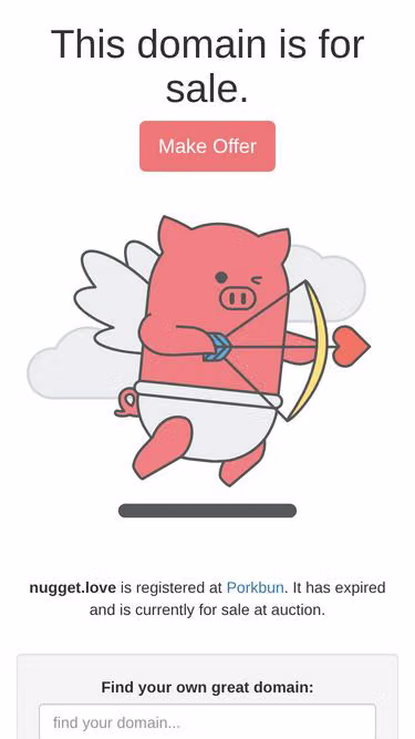 Screenshot of nugget.love