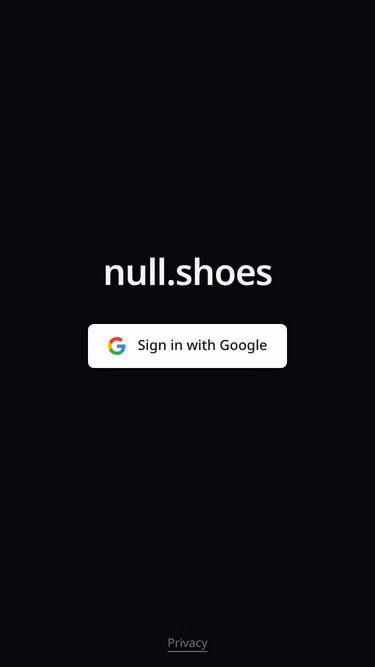 Screenshot of null.shoes