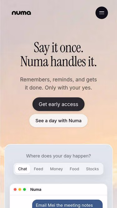 Screenshot of numa.ai.id
