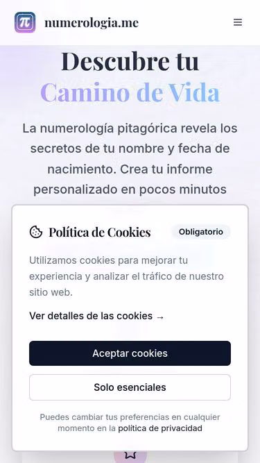 Screenshot of numerologia.me