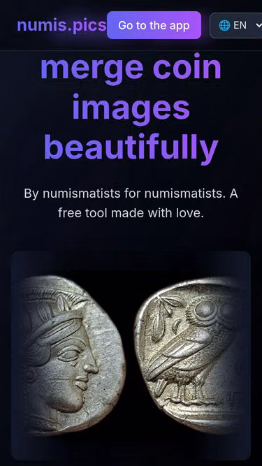Screenshot of numis.pics